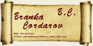 Branka Čordarov vizit kartica
